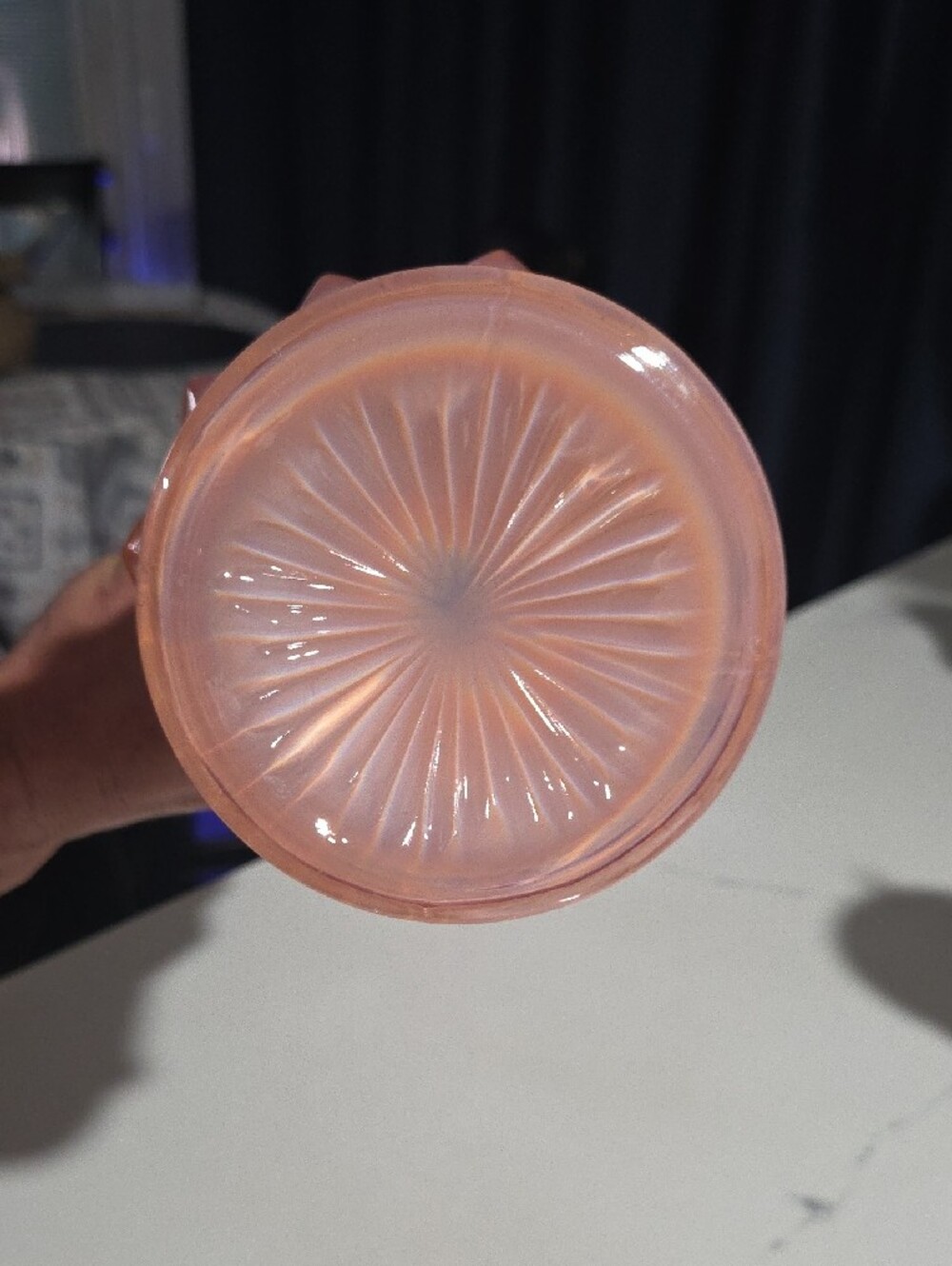 Blush Ruffled Glass Bud Vase - Decorative Home Accent - Picture 8 of 8